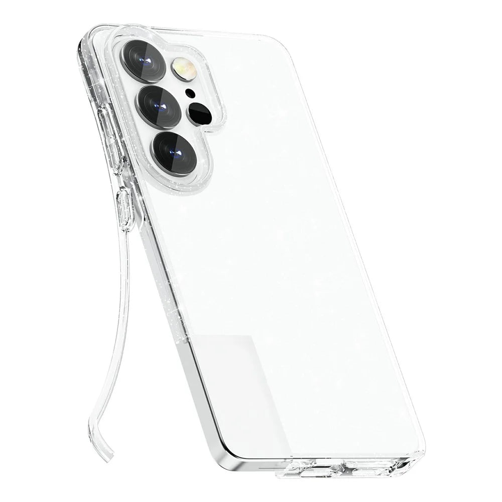 For Samsung Galaxy S26 Ultra Case Sparkly Powder Glitter Shiny Soft TPU + Hard PC Back Cover - White - 4