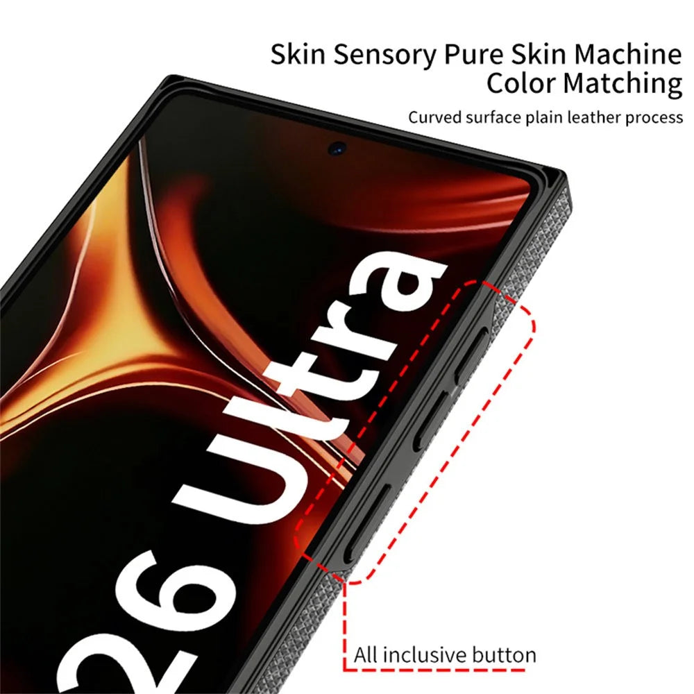 GKK For Samsung Galaxy S26 Ultra Magnetic Case Skin-feel TPU PC Nylon Phone Back Cover - Black - 3