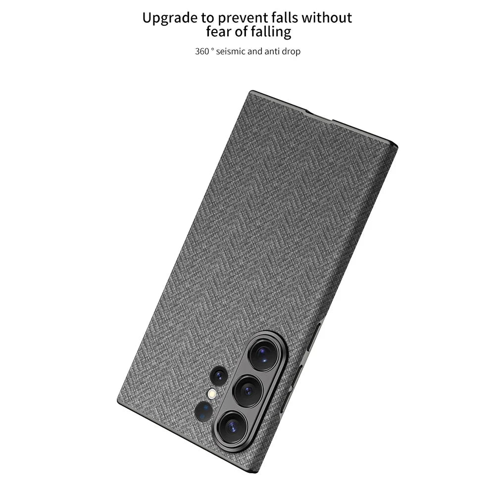 GKK For Samsung Galaxy S26 Ultra Magnetic Case Skin-feel TPU PC Nylon Phone Back Cover - Black - 5