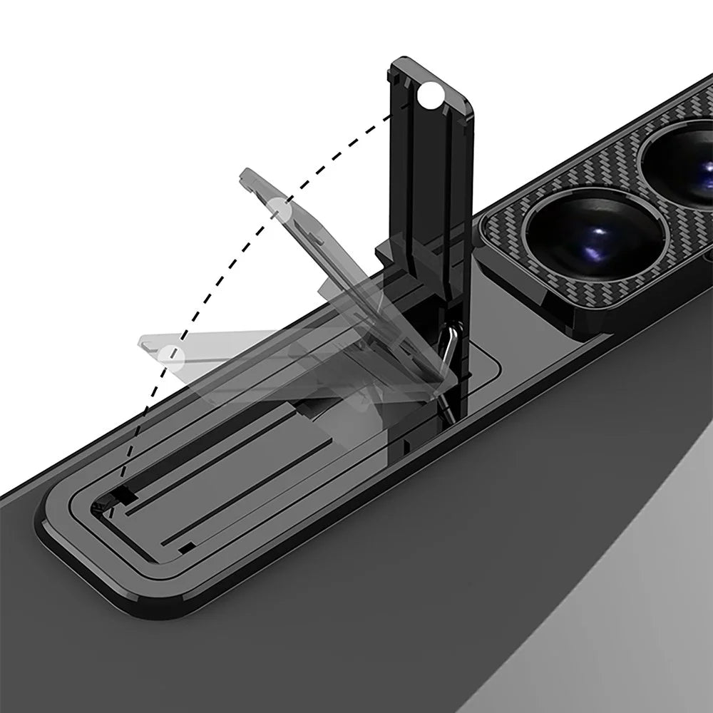 GKK For Samsung Galaxy S26 Ultra Case Kickstand TPU + PC Phone Shell Electroplating - Black - 2