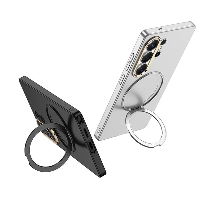 GKK For Samsung Galaxy S26 Ultra Magnetic Case Rotating Kickstand Hard PC Slim Phone Cover  - Titanium Black - 2