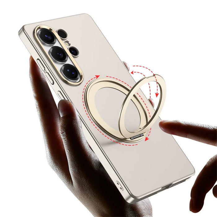 GKK For Samsung Galaxy S26 Ultra Magnetic Case Rotating Kickstand Hard PC Slim Phone Cover  - Titanium Black - 4
