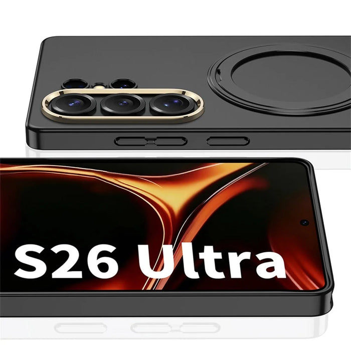 GKK For Samsung Galaxy S26 Ultra Magnetic Case Rotating Kickstand Hard PC Slim Phone Cover  - Titanium Black - 6