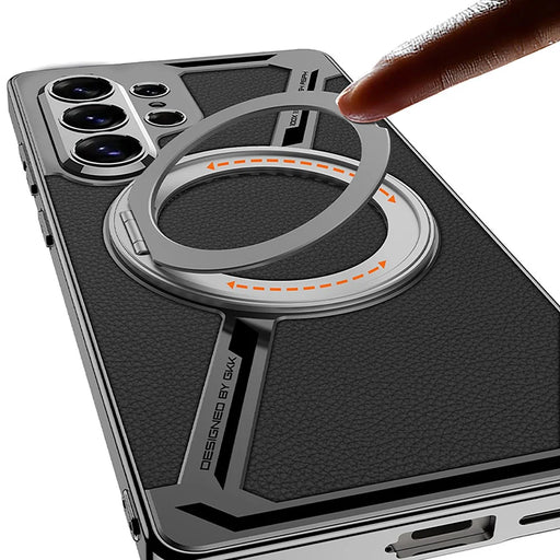 GKK For Samsung Galaxy S26 Ultra Magnetic Case PU + TPU Kickstand Phone Cover Z Shape Design - Grey - 2