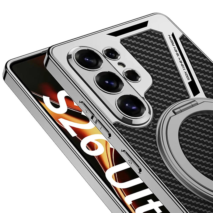 GKK For Samsung Galaxy S26 Ultra Magnetic Case PU + TPU Kickstand Phone Cover Z Shape Design - Grey - 6