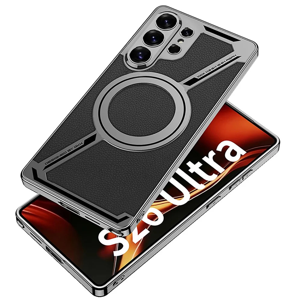 GKK For Samsung Galaxy S26 Ultra Magnetic Case Anti-Scratch PC+TPU+PU Phone Cover - Black - 3