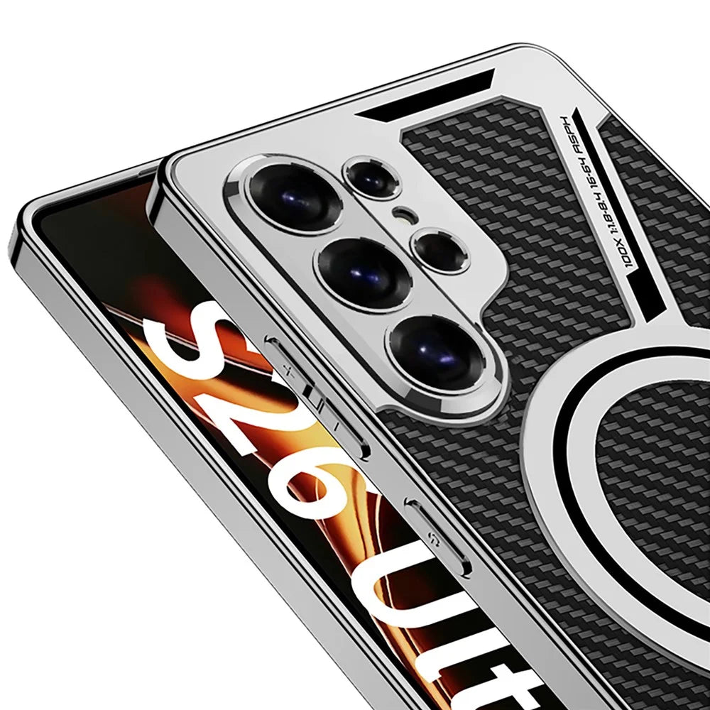 GKK For Samsung Galaxy S26 Ultra Magnetic Case Anti-Scratch PC+TPU+PU Phone Cover - Black - 5