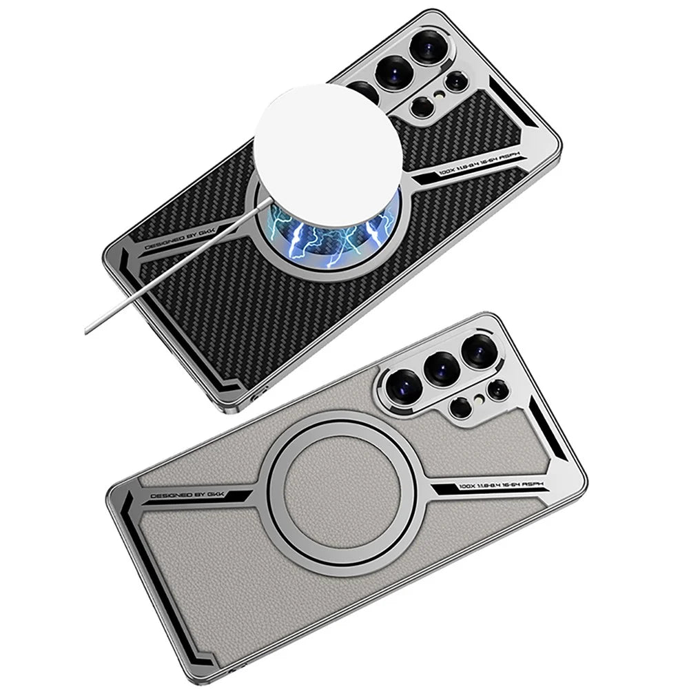 GKK For Samsung Galaxy S26 Ultra Magnetic Case Anti-Scratch PC+TPU+PU Phone Cover - Black - 6