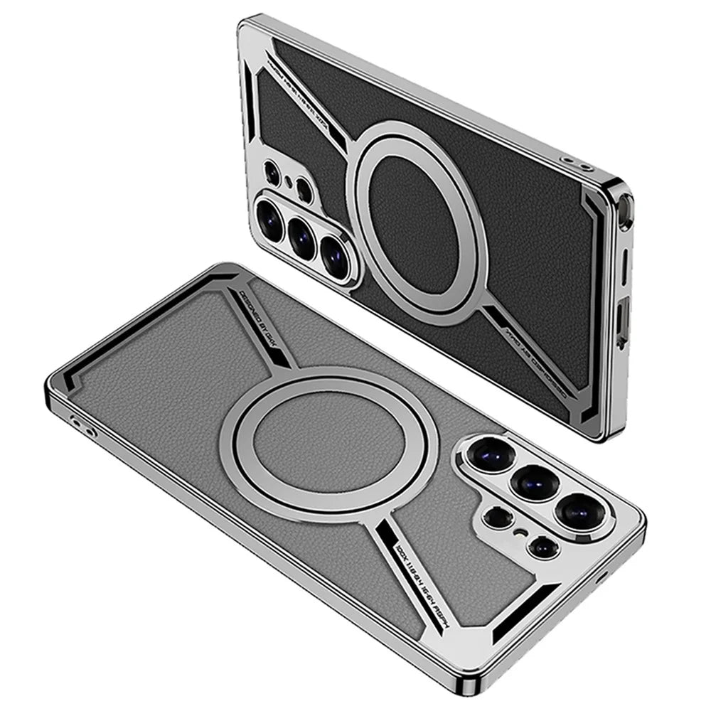 GKK For Samsung Galaxy S26 Ultra Magnetic Case Anti-Scratch PC+TPU+PU Phone Cover - Black - 7