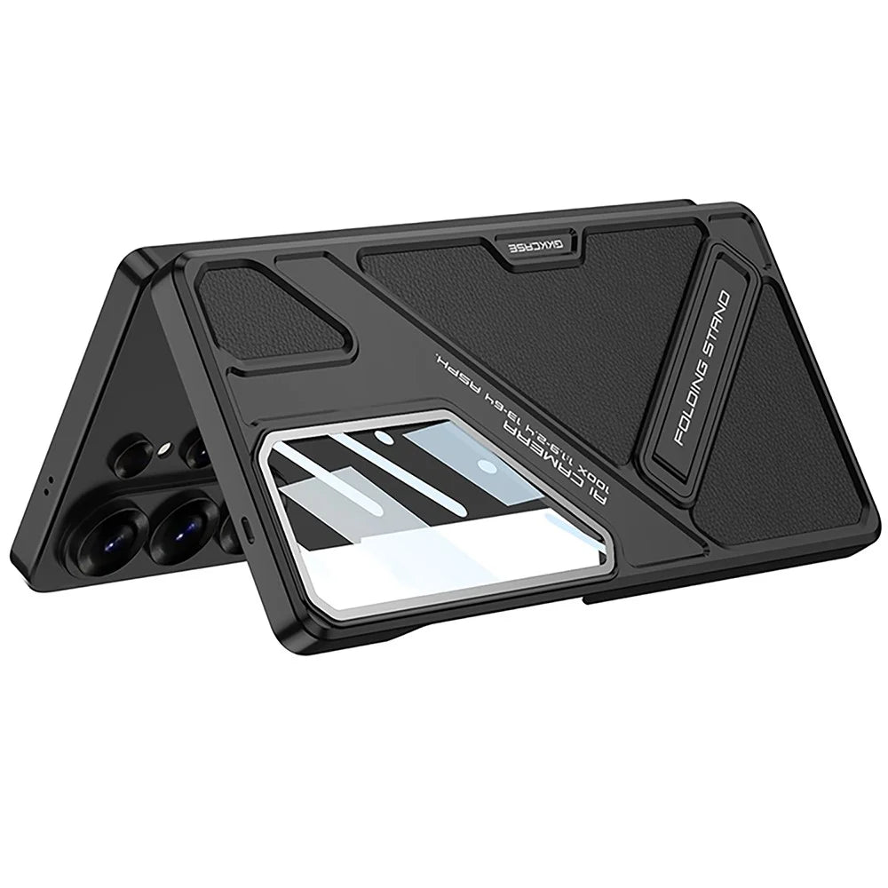 GKK For Samsung Galaxy S26 Ultra Case Shockproof PC + PU Phone Cover with Kickstand Mecha Style - Black  /  Grey - 2
