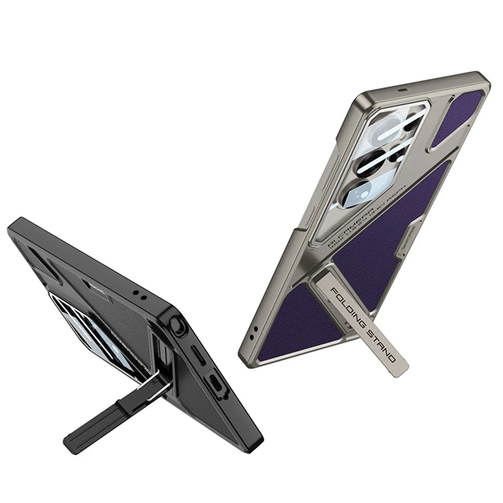 GKK For Samsung Galaxy S26 Ultra Case Shockproof PC + PU Phone Cover with Kickstand Mecha Style - Black  /  Grey - 5