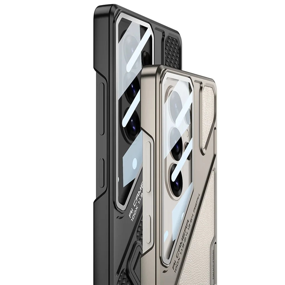 GKK For Samsung Galaxy S26 Ultra Case Shockproof PC + PU Phone Cover with Kickstand Mecha Style - Black  /  Grey - 6