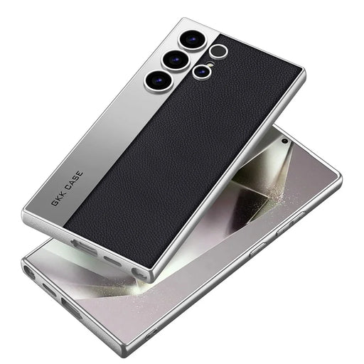 GKK For Samsung Galaxy S24 Ultra Case Electroplated PU Leather + PC + TPU Matte Phone Back Cover - Purple - 2