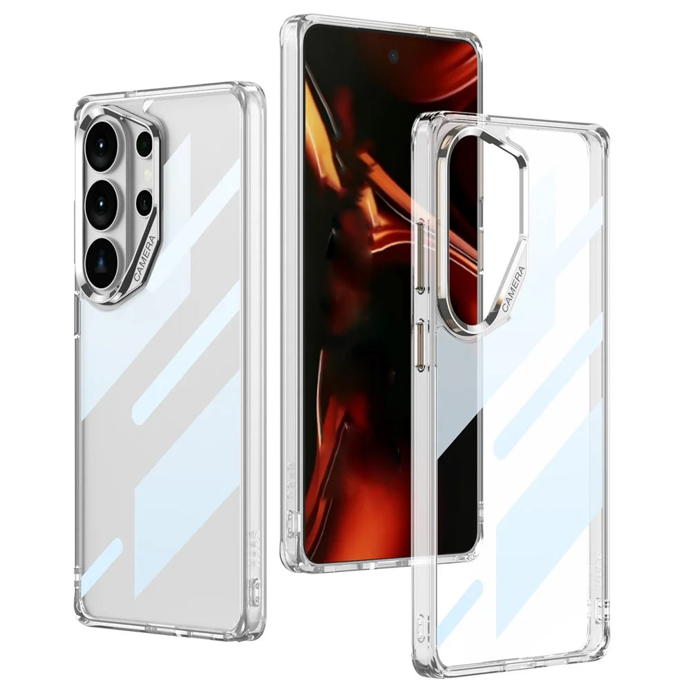 GKK For Samsung Galaxy S26 Ultra Case Crystal Clear TPU + PC Phone Cover - Transparent  /  Silver - 1