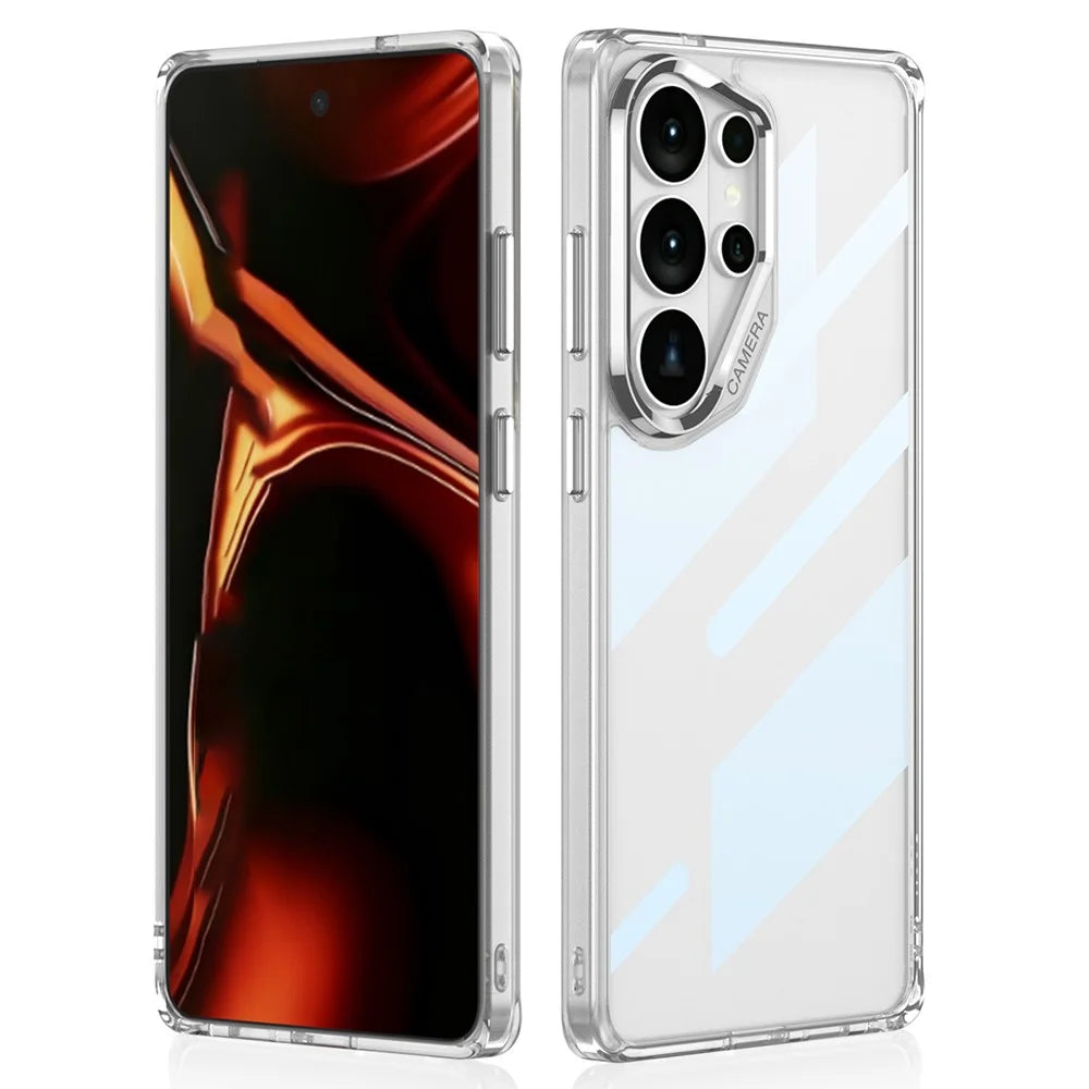 GKK For Samsung Galaxy S26 Ultra Case Crystal Clear TPU + PC Phone Cover - Transparent  /  Silver - 2