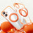For iPhone 17 Case Compatible with MagSafe Rotating Kickstand Clear Acrylic TPU Shockproof Phone Cover - Orange - 1