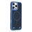 For iPhone 16 Pro Max Case Compatible with MagSafe Skin Touch Synthetic Leather + PC Phone Back Cover with Card Slot - Blue - 1