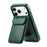 CASENEO For iPhone 18 Pro Max / 17 Pro Max Magnetic Case PU Leather PC Phone Cover with Detachable Card Holder Kickstand Compatible with MagSafe - Green - 2