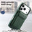 CASENEO For iPhone 18 Pro Max / 17 Pro Max Magnetic Case PU Leather PC Phone Cover with Detachable Card Holder Kickstand Compatible with MagSafe - Green - 6