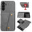 For Samsung Galaxy A57 5G Case with Card Slots Kickstand Leather + TPU Phone Cover - Grey - 1