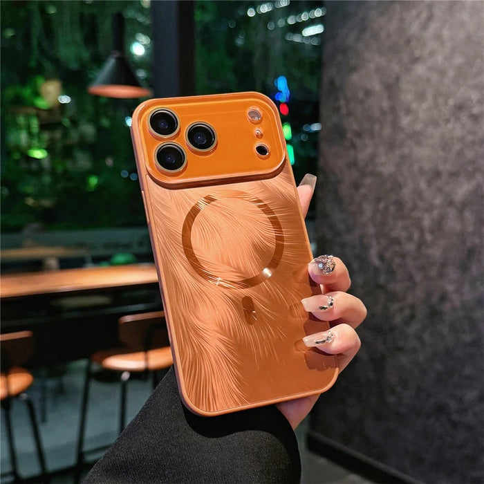 For iPhone 17 Pro Magnetic Case Camlet TPU PC Protective Phone Cover Compatible with MagSafe - Orange - 1