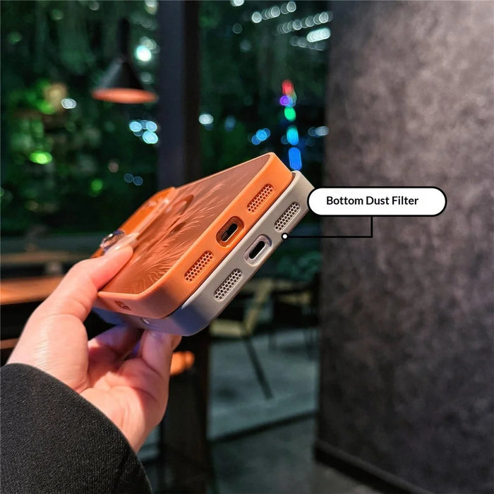 For iPhone 17 Pro Magnetic Case Camlet TPU PC Protective Phone Cover Compatible with MagSafe - Orange - 4