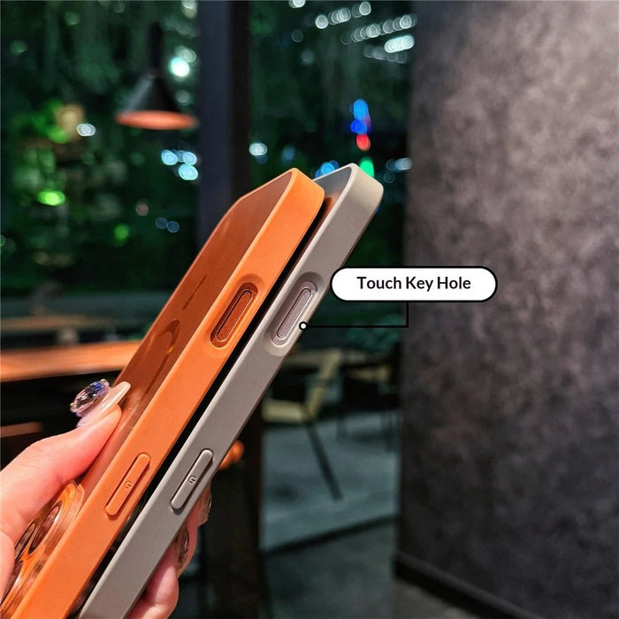 For iPhone 17 Pro Magnetic Case Camlet TPU PC Protective Phone Cover Compatible with MagSafe - Orange - 5
