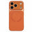 For iPhone 17 Pro Max Magnetic Back Cover Precise Cutouts Textured PU Leather Coated TPU + PC Protective Phone Case Compatible with MagSafe - Orange - 1