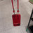 For iPhone 17 Pro Case TPU PU Leather PC Anti-drop Phone Back Cover with Wrist Strap - Red Leather Strip - 4