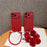 For iPhone 17 Pro Case TPU PU Leather PC Anti-drop Phone Back Cover with Wrist Strap - Red Leather Strip - 5