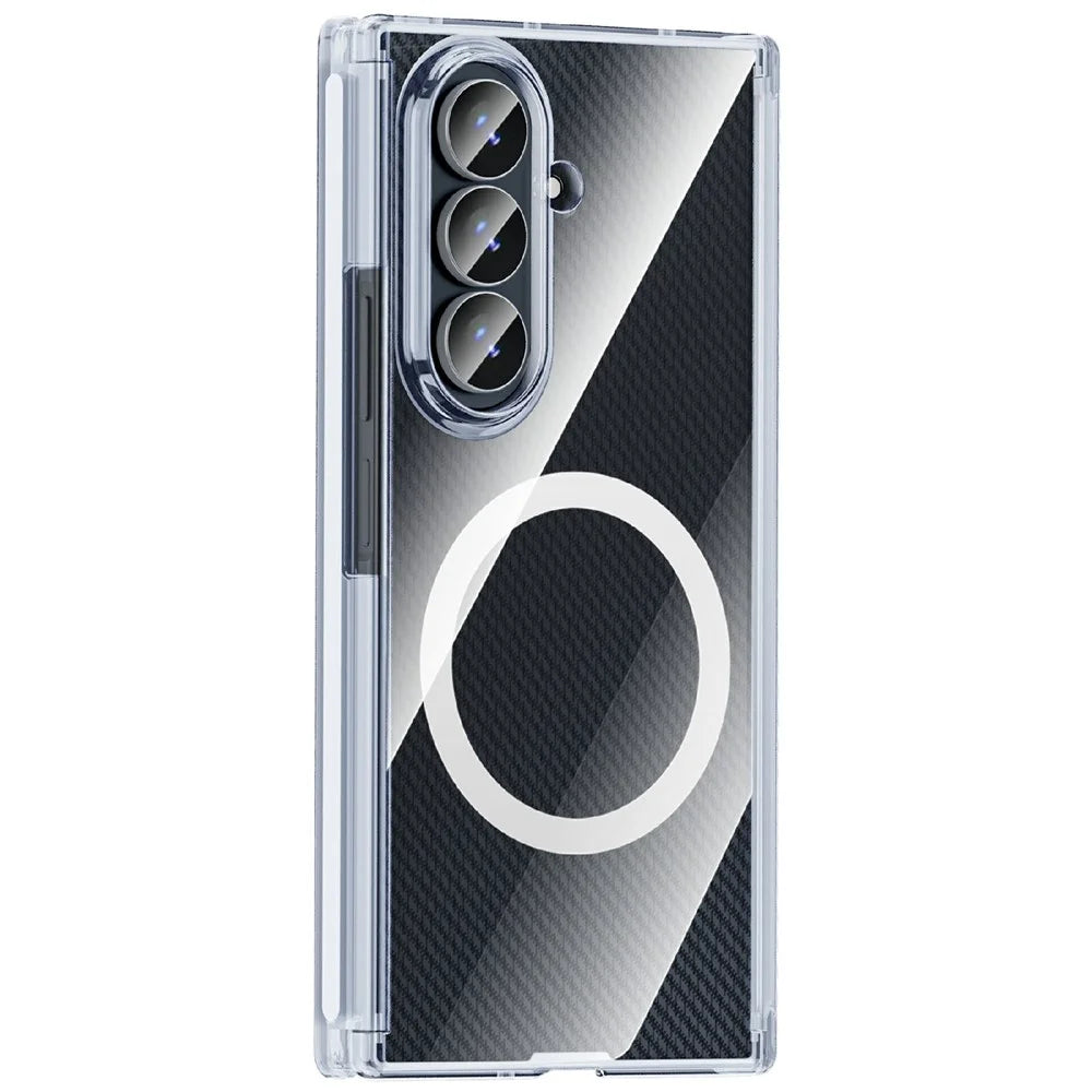 For Samsung Galaxy Z TriFold 5G Magnetic Case Dual-Axis Shockproof TPU + PC Clear Phone Cover - 1