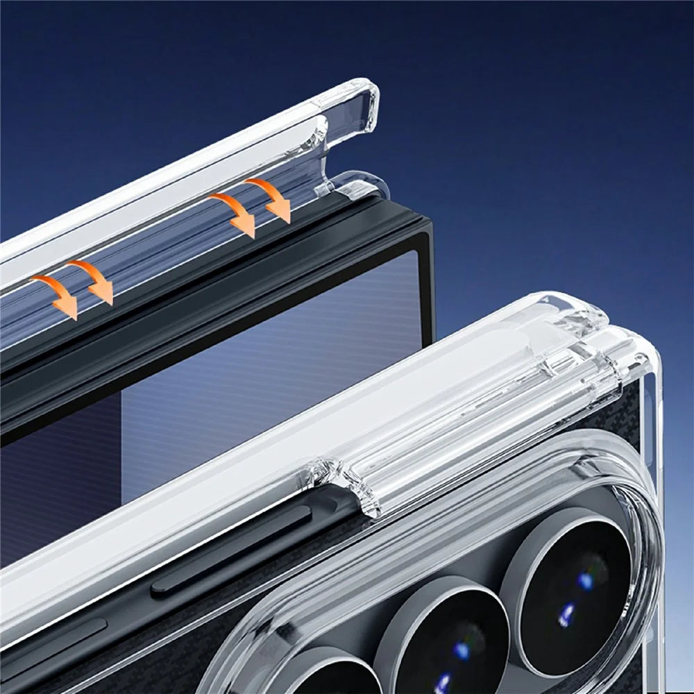 For Samsung Galaxy Z TriFold 5G Magnetic Case Dual-Axis Shockproof TPU + PC Clear Phone Cover - 5