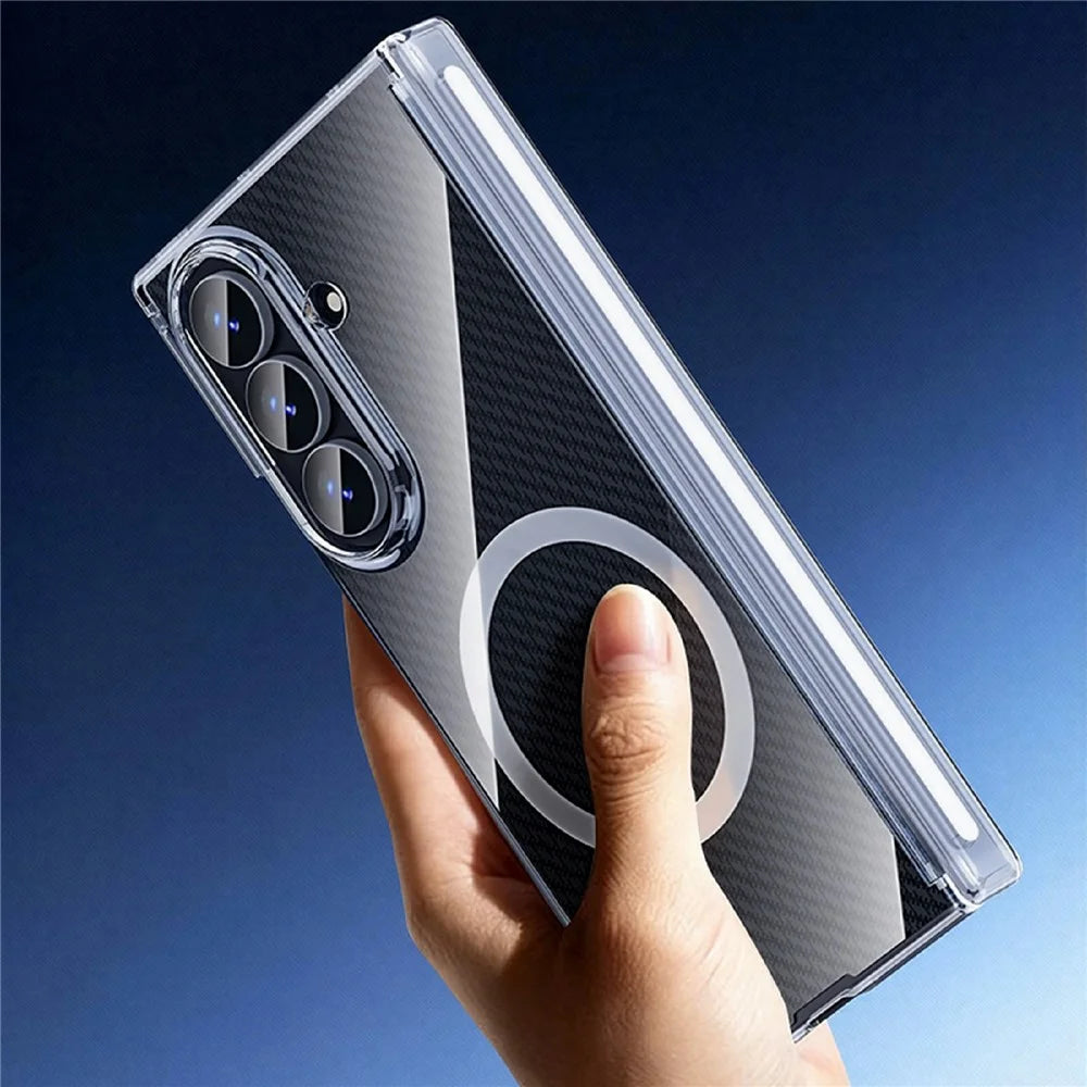 For Samsung Galaxy Z TriFold 5G Magnetic Case Dual-Axis Shockproof TPU + PC Clear Phone Cover - 6
