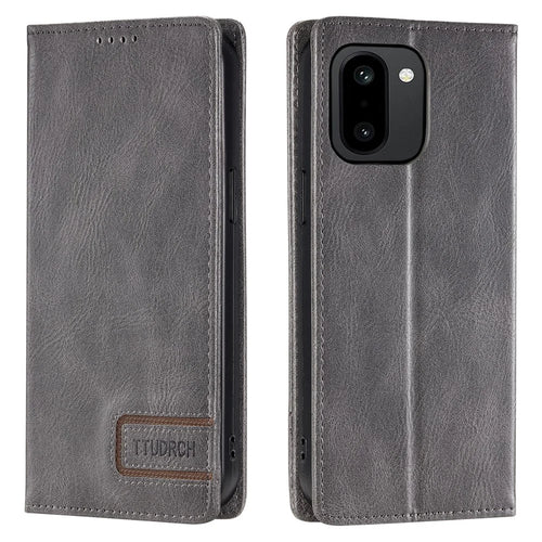 TTUDRCH Style 007 For OnePlus 15R 5G Leather Case RFID Blocking Wallet Stand Phone Cover - Grey - 1