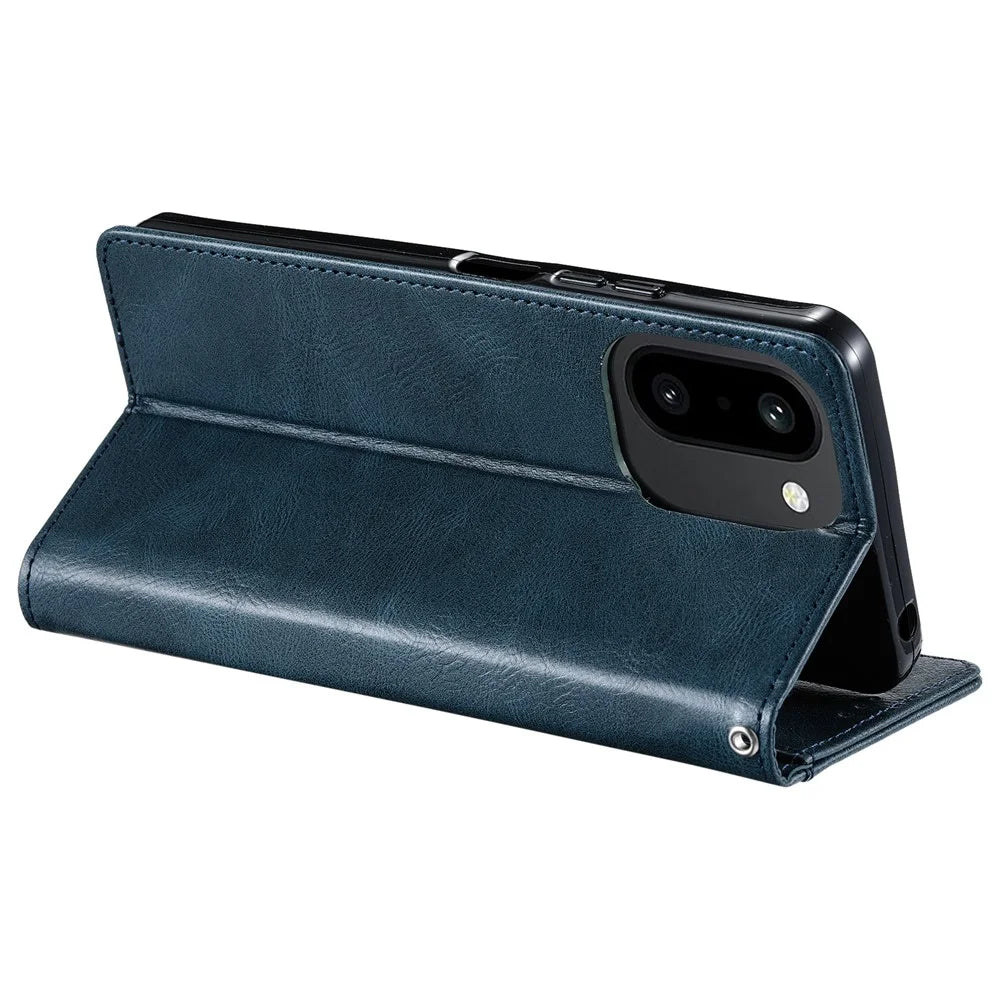 For OnePlus 15R 5G Case 6 Card Slots PU Leather Anti-Fall Phone Cover with Wrist Strap - Blackish Green - 4