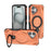 WANLONFENG For iPhone 16  XH Series Kickstand Case with Screen Film, Drop Proof PC TPU Phone Cover - Orange - 4