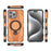 WANLONFENG For iPhone 16 Pro  XH Series Kickstand Case with Screen Film, Drop Proof PC TPU Phone Cover - Orange - 3