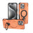 WANLONFENG For iPhone 16 Pro  XH Series Kickstand Case with Screen Film, Drop Proof PC TPU Phone Cover - Orange - 4