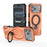 WANLONFENG For iPhone 17 Pro Max  XH Series Kickstand Case with Screen Film, Drop Proof PC TPU Phone Cover - Orange - 4