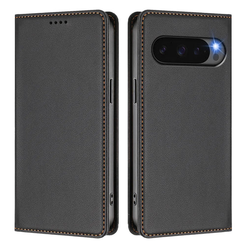 For Google Pixel 10 Pro / Google Pixel 10 Pro Fold / Google Pixel 10a / Google Pixel 10 Leather Wallet Case Magnetic Closure RFID Blocking Phone Cover - Black - 1
