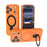 WANLONFENG For iPhone 17 Pro Max Case with Tempered Glass  JH Series PC TPU Kickstand Phone Cover - Orange - 4