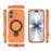 WANLONFENG For iPhone 16 Case with Tempered Glass  JH Series PC TPU Kickstand Phone Cover - Orange - 3