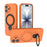 WANLONFENG For iPhone 16 Case with Tempered Glass  JH Series PC TPU Kickstand Phone Cover - Orange - 4