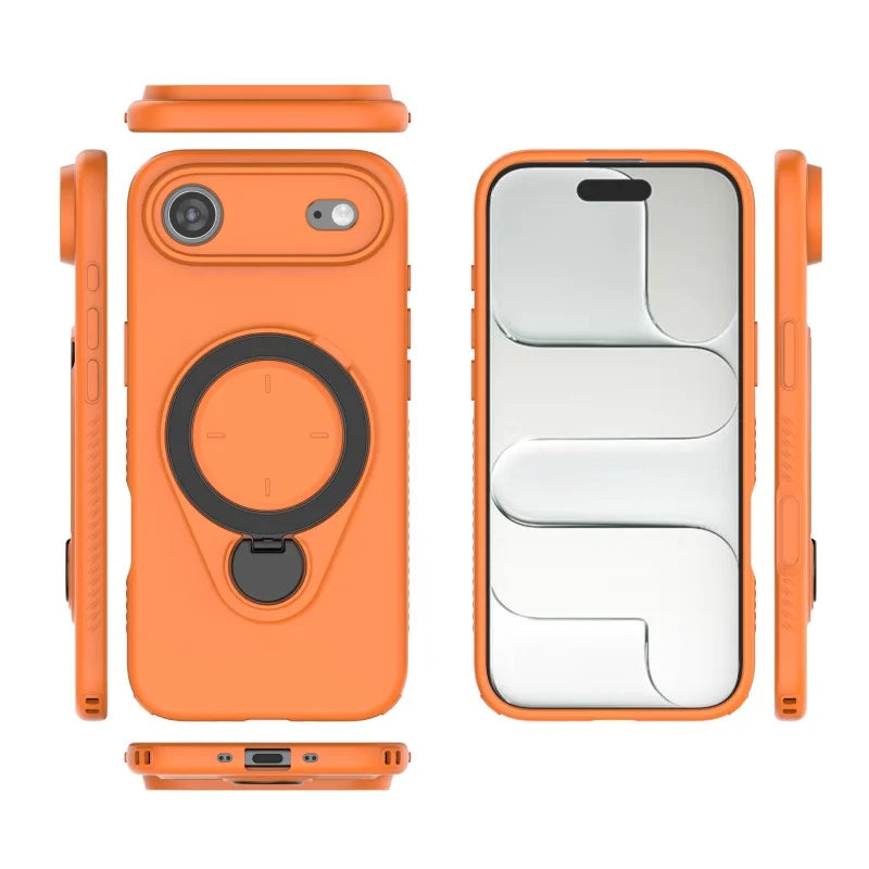WANLONFENG For iPhone Air Case with Tempered Glass  JH Series PC TPU Kickstand Phone Cover - Orange - 3