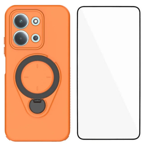 WANLONFENG For Xiaomi Redmi 15C 4G (Global) (171mm) Case with Tempered Glass  JH Series PC TPU Kickstand Phone Cover - Orange - 1