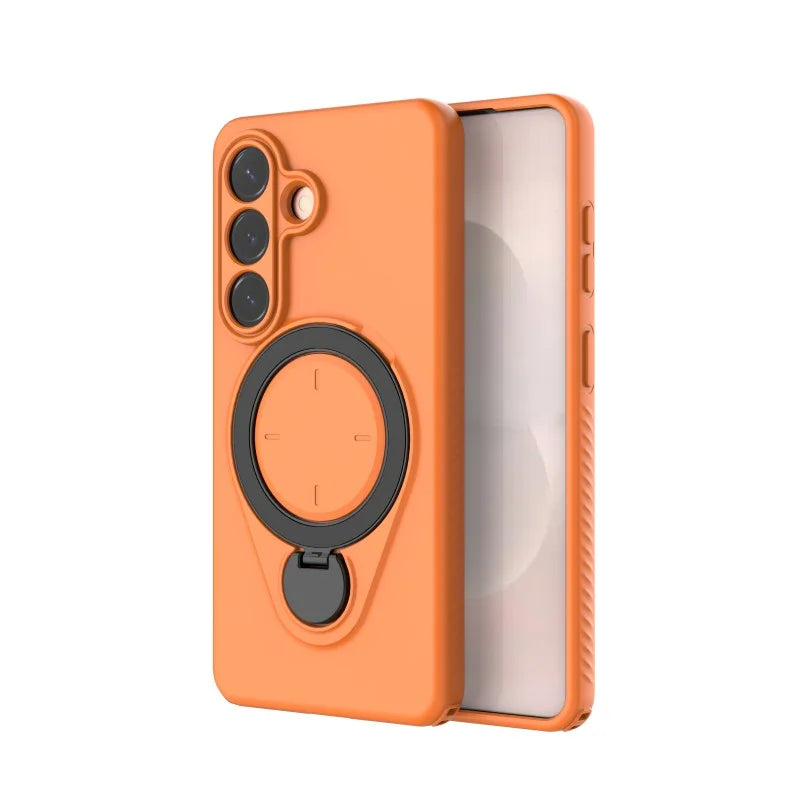 WANLONFENG For Samsung Galaxy S26 Case with Tempered Glass  JH Series PC TPU Kickstand Phone Cover - Orange - 2