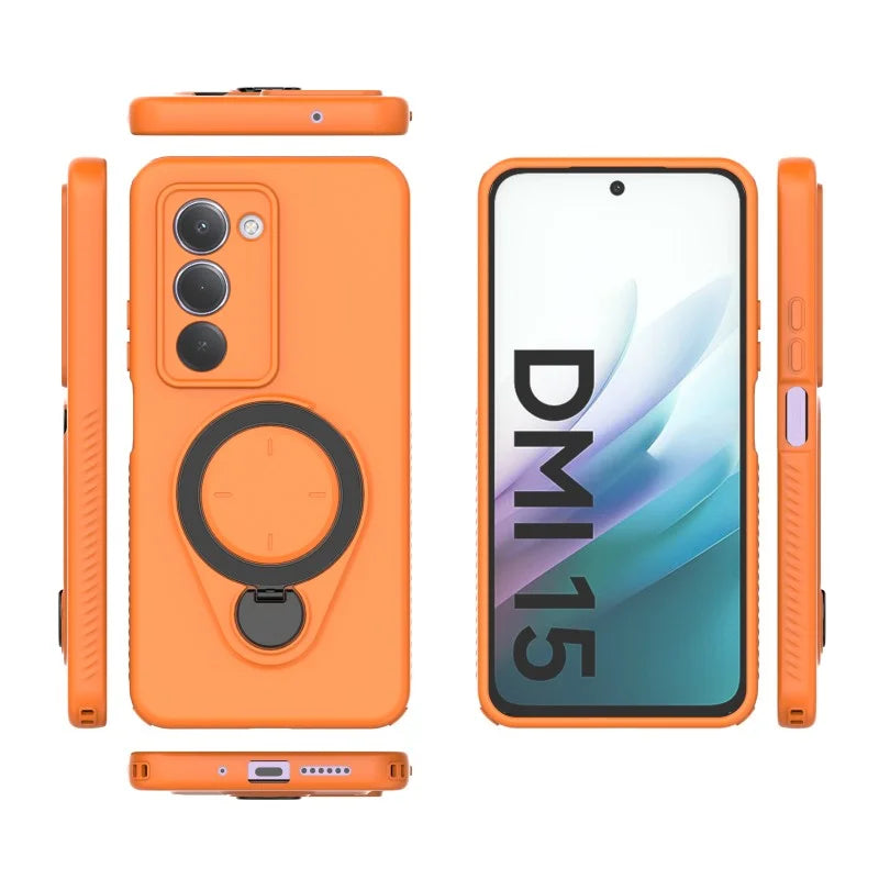 WANLONFENG For Xiaomi Redmi 15 5G (Global) (169mm) Case with Tempered Glass  JH Series PC TPU Kickstand Phone Cover - Orange - 3