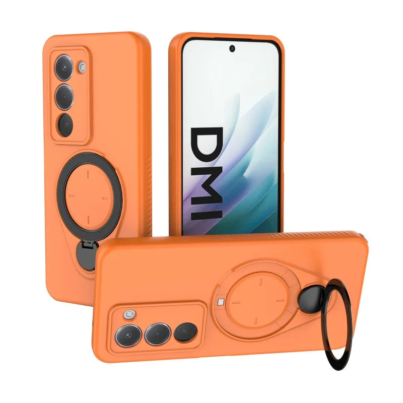 WANLONFENG For Xiaomi Redmi 15 5G (EU) (171mm) / Xiaomi Redmi 15 4G (EU) (171mm) Case with Tempered Glass  JH Series PC TPU Kickstand Phone Cover - Orange - 4
