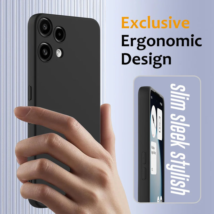 For Nothing Phone (3a) Lite 5G Magnetic Case Anti-Drop Liquid Silicone Phone Cover - Black - 4