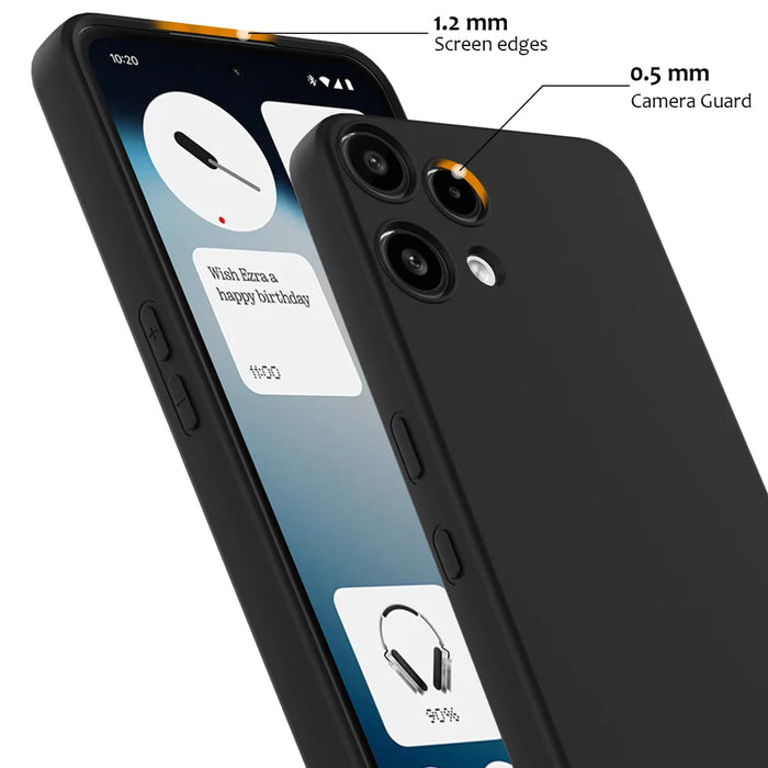 For Nothing Phone (3a) Lite 5G Magnetic Case Anti-Drop Liquid Silicone Phone Cover - Black - 6